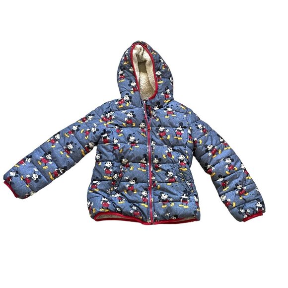 Gap Kids Disney Mickey Sherpa Full Zip Hoodie Jacket Large Multicolor Winter - Picture 1 of 10